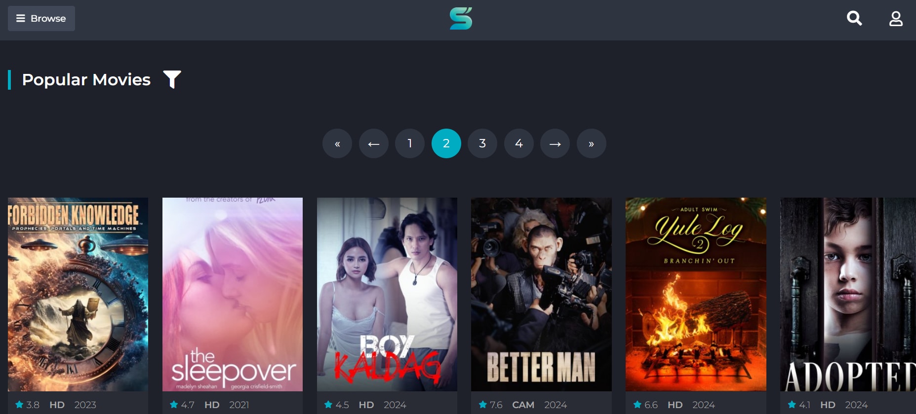 SFlix-homepage