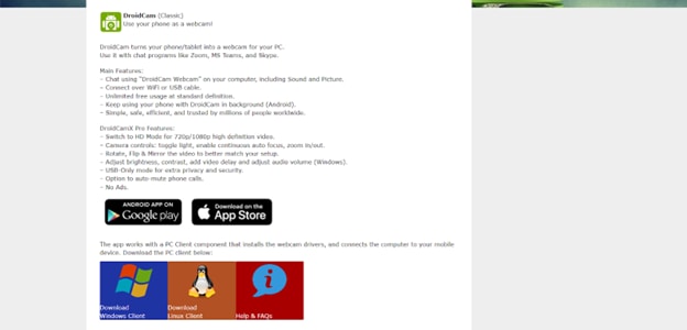 install droidcam on android and pc