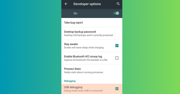 enable usb debugging on android