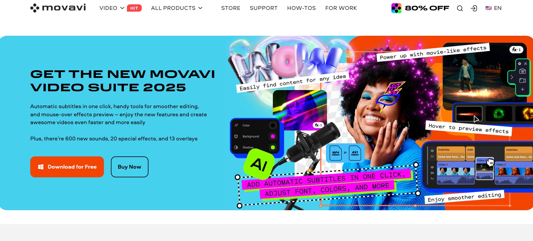 movavi video editor homepage