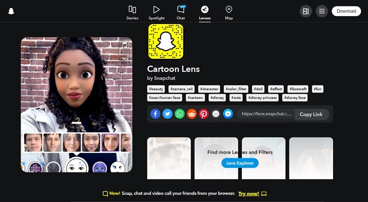 L'objectif du dessin animé de Snapchat