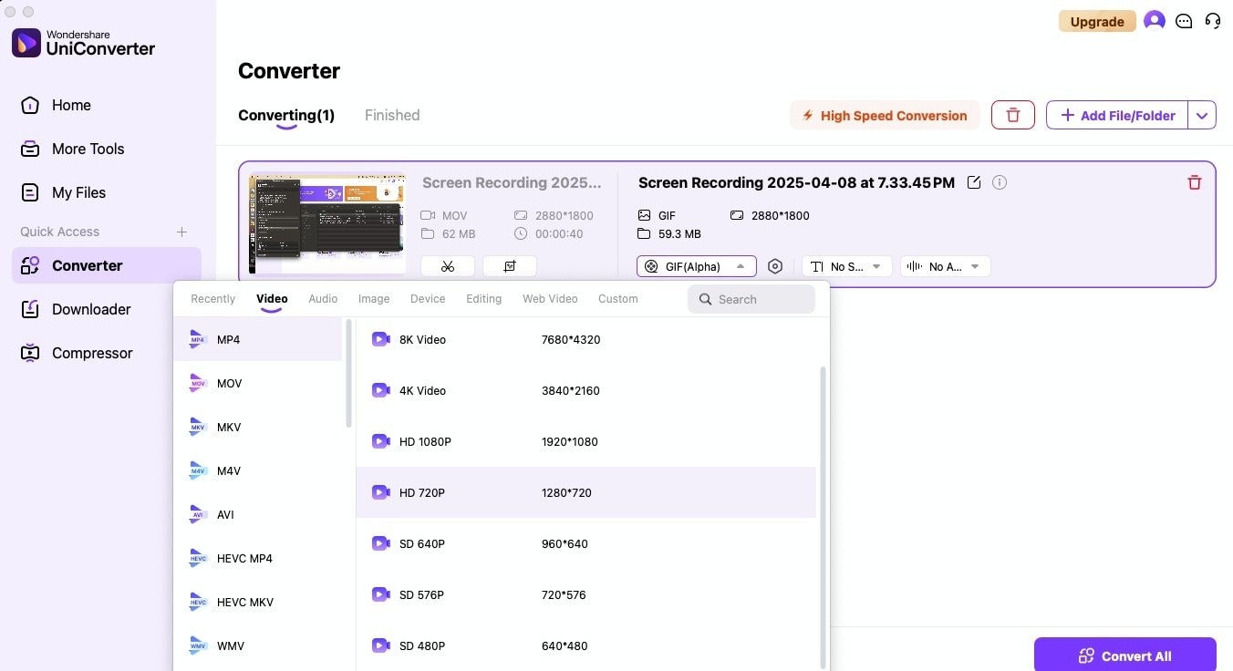 wondershare uniconverter convert video