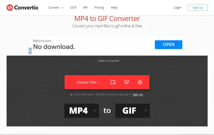 convertisseur vidéo en gif convertio