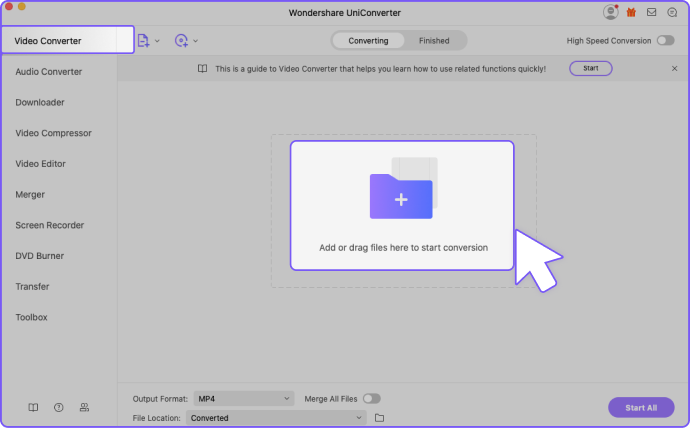 Launch the Video Converter and add video file(s).