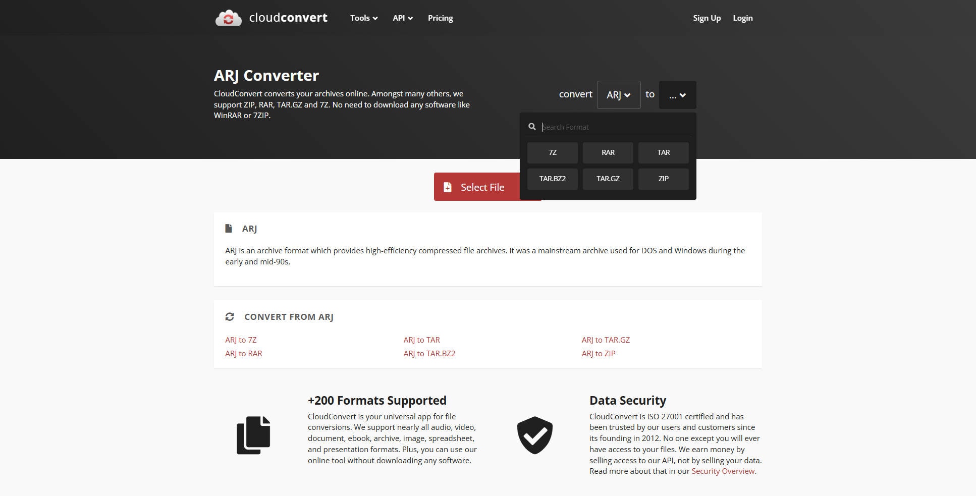 choose output format