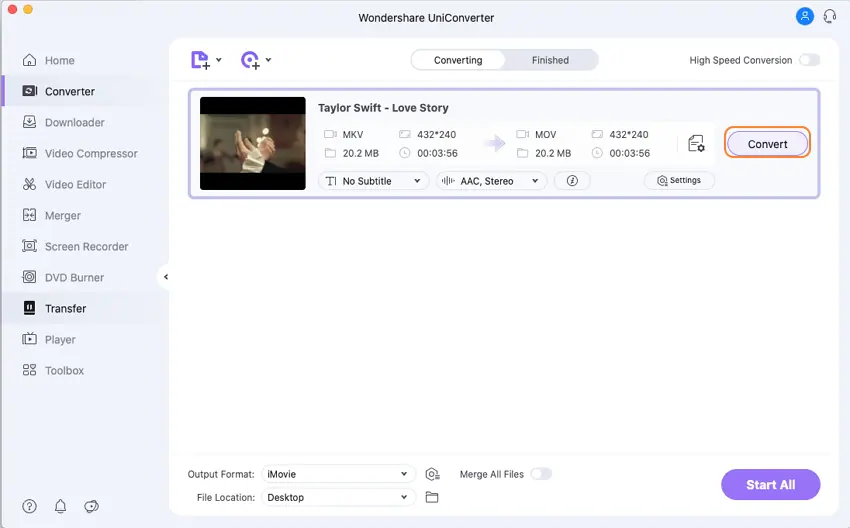 конвертировать mkv в imovie - конвертировать