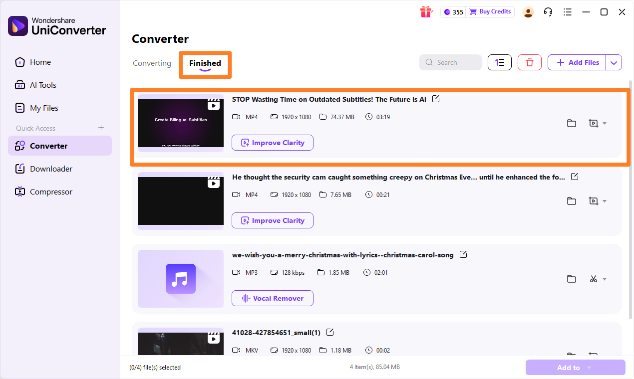 Choose YouTube as the output format