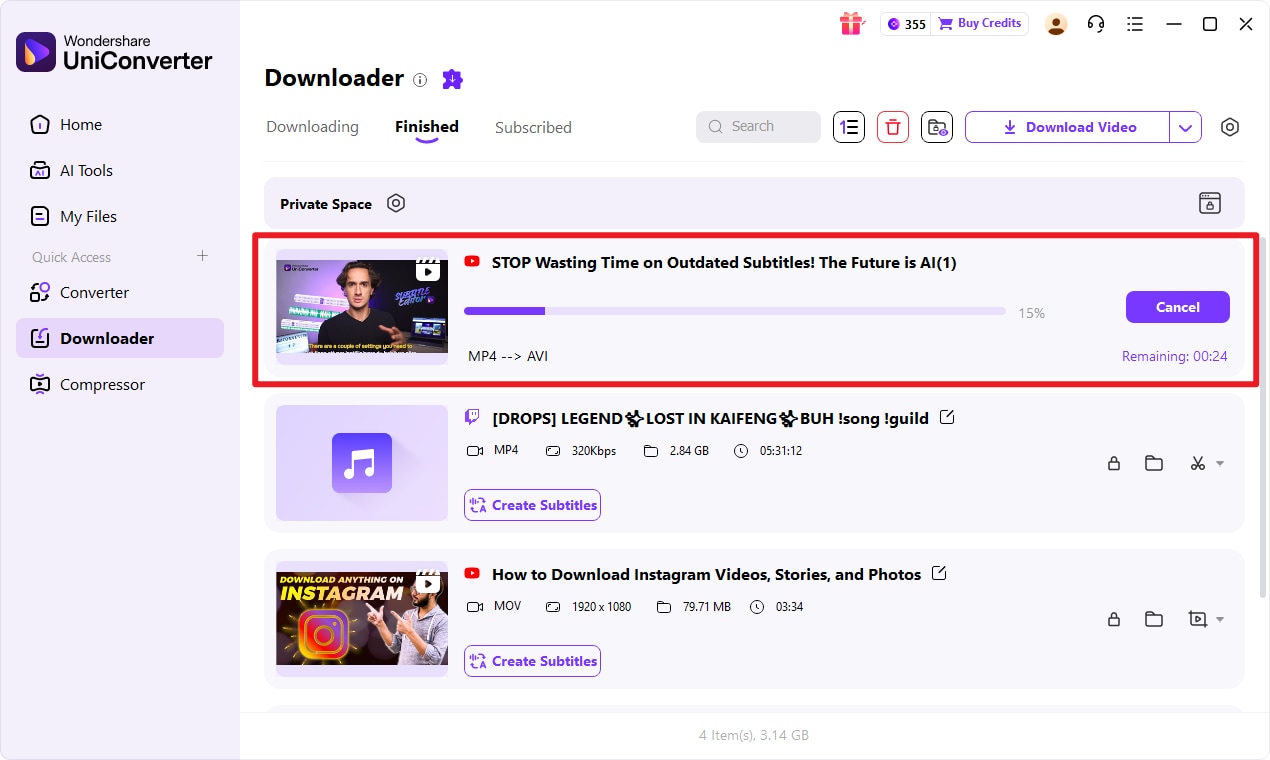 convert youtube videos by uniconverter