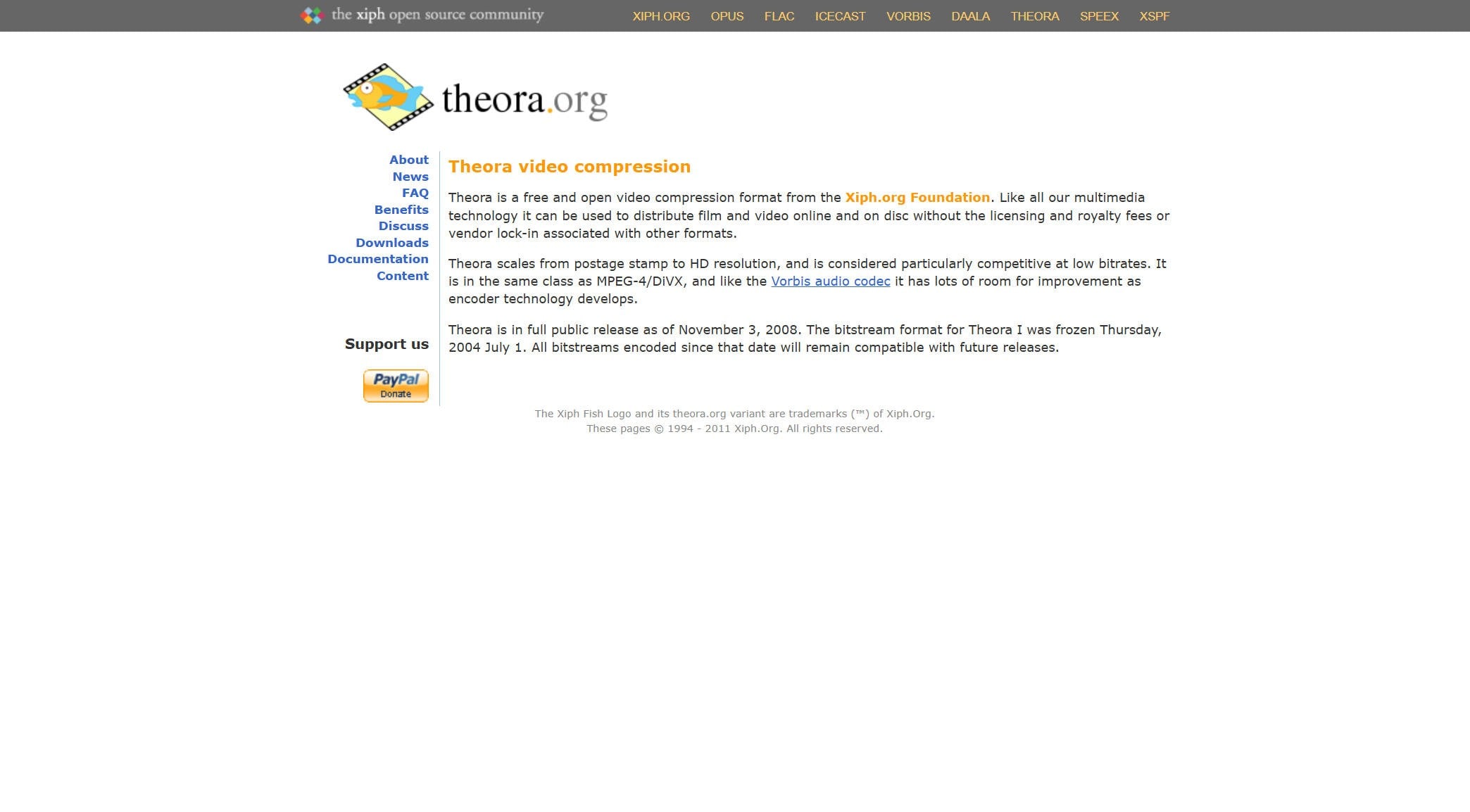 theora official homepage