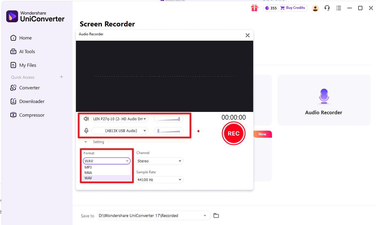 Start recording Soundcloud audio