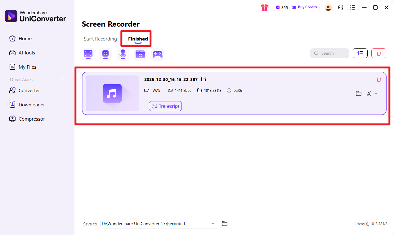 Start recording Soundcloud audio
