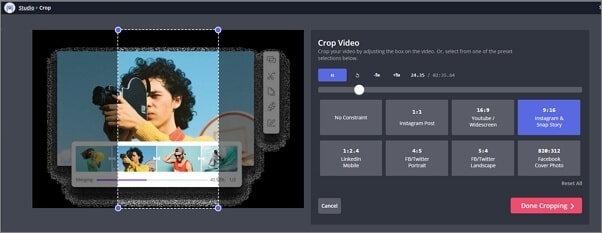 Video-Größe für TikTok mit Kapwing Studio ändern