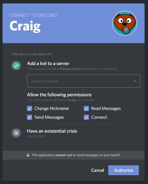 Craig chat bot