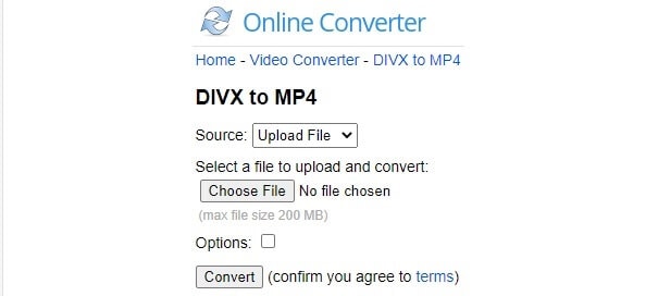 convertidor DivX en línea - Online Converter