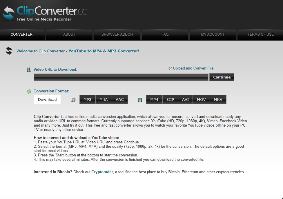MP4 Music Downloader-ClipConverter