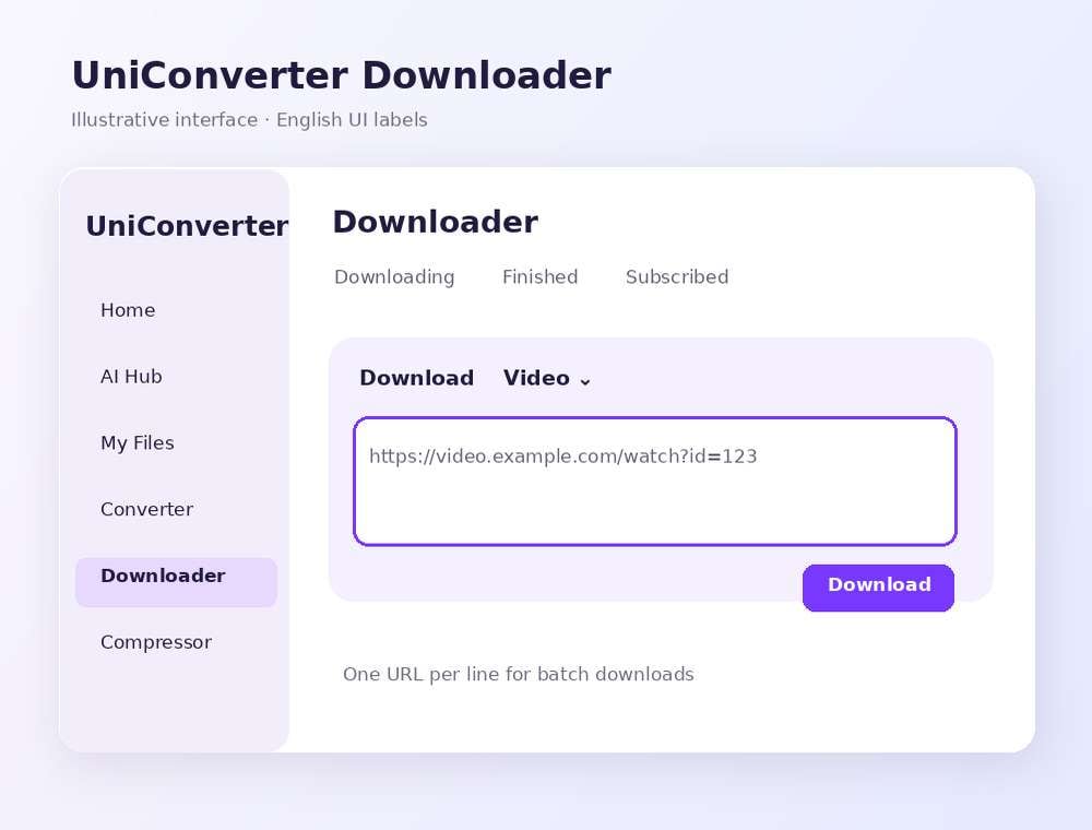 Step 1 copy and paste an eligible video URL into UniConverter Downloader