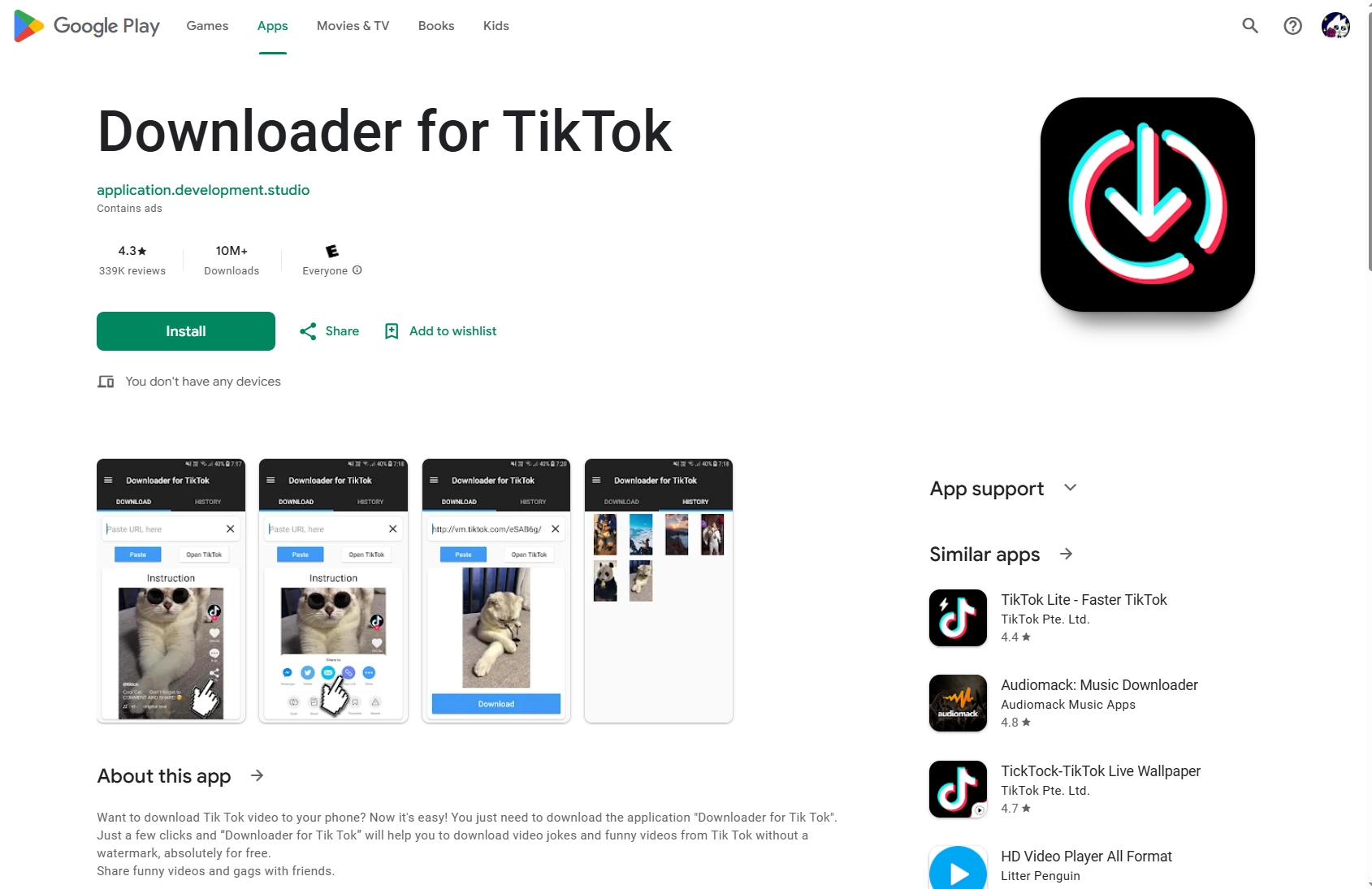 mobile tiktok video to mp4 converter app