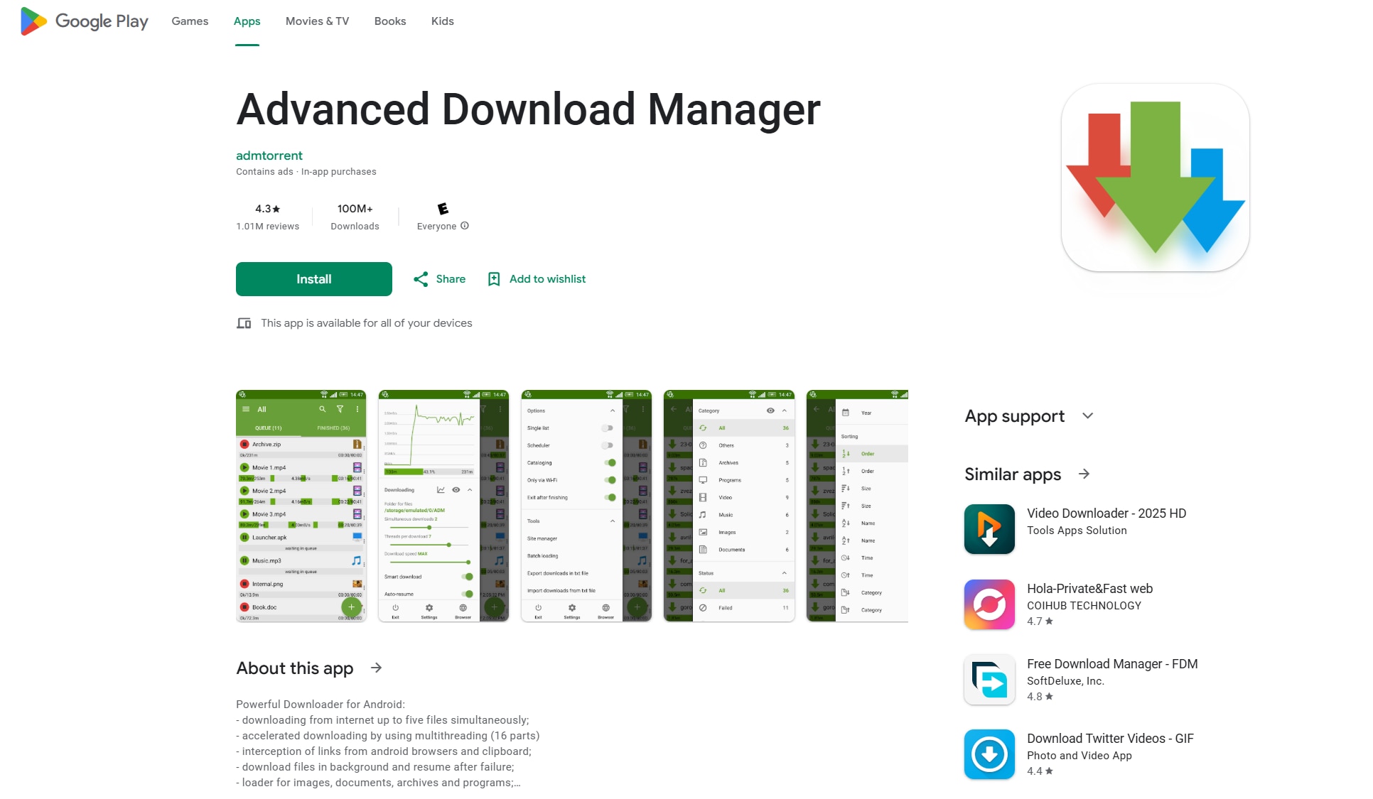 Advanced Download Manager Android-App