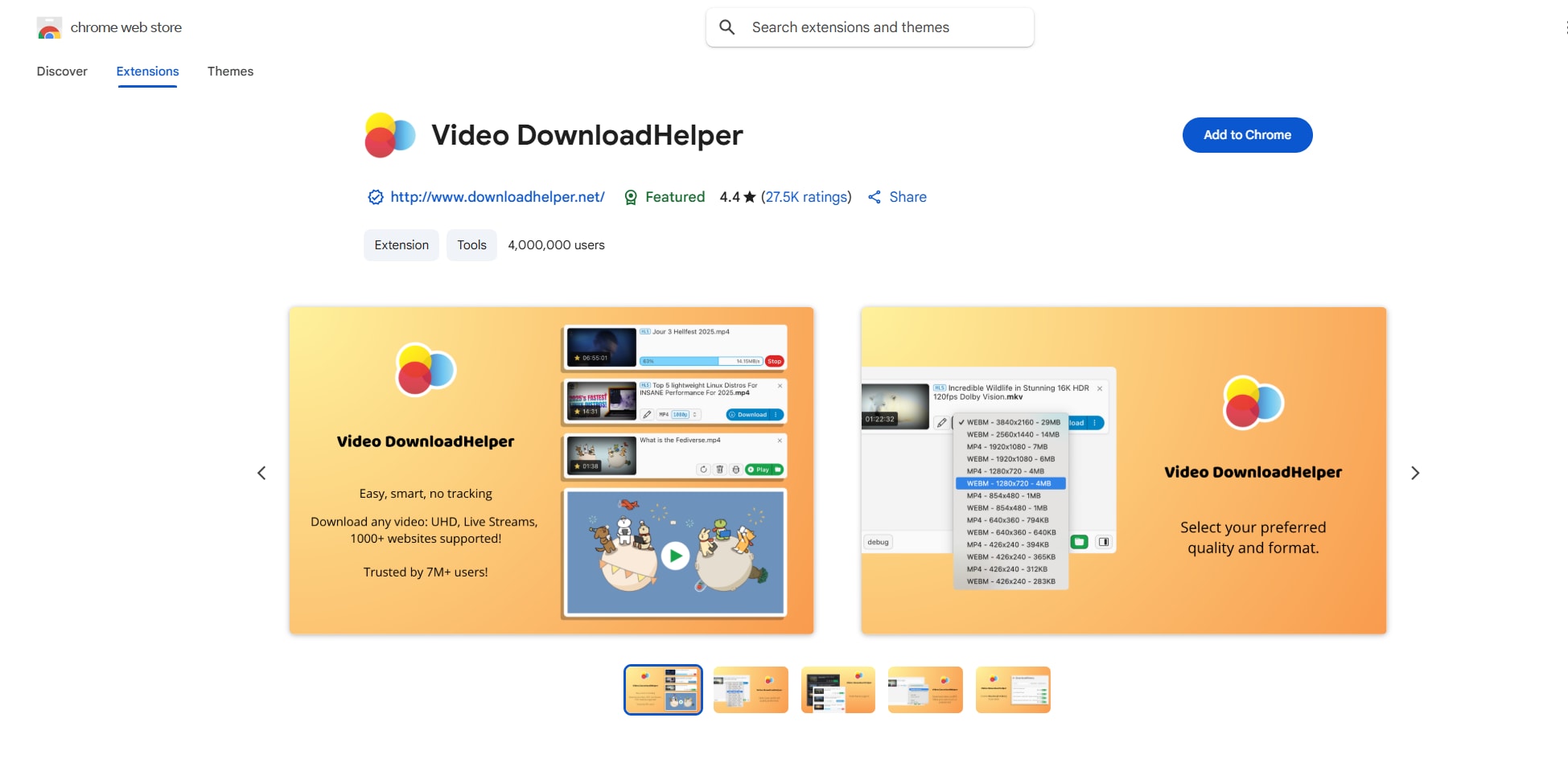 Video DownloadHelper Erweiterung