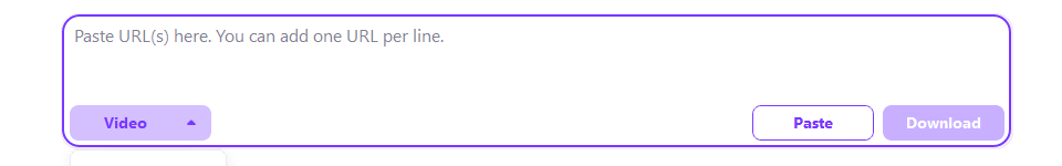UniConverter Downloader URL field with Video selected and Paste and Download controls