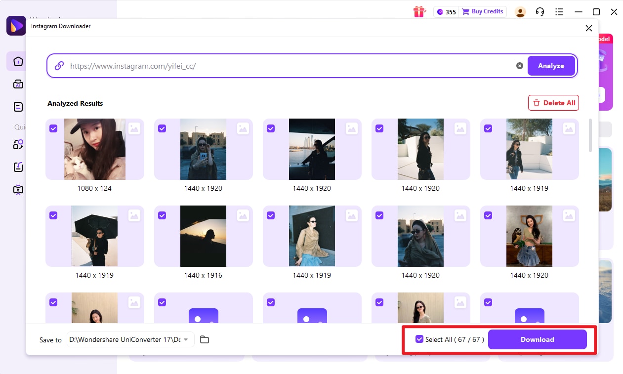 choose files you need to download