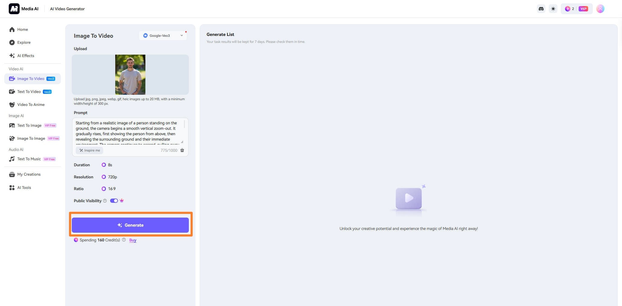 generate video media.io