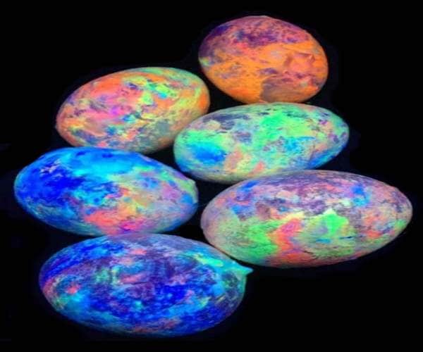 Neon-colored eggs