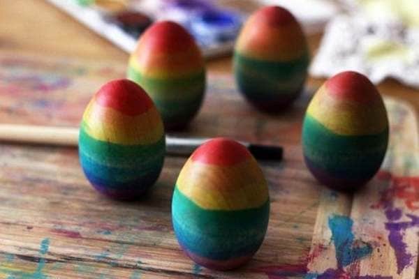 Rainbow colored eggs