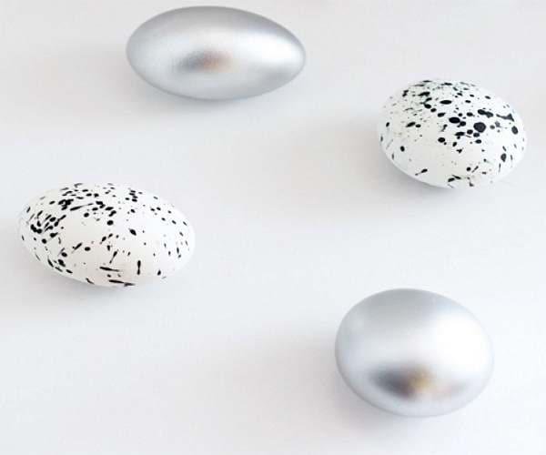 Silver metallic eggs