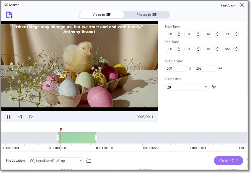 Convert the Easter video to GIF (optional)