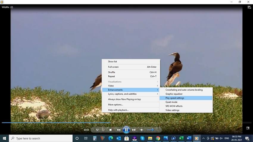 On desktop - Windows Media Playback
