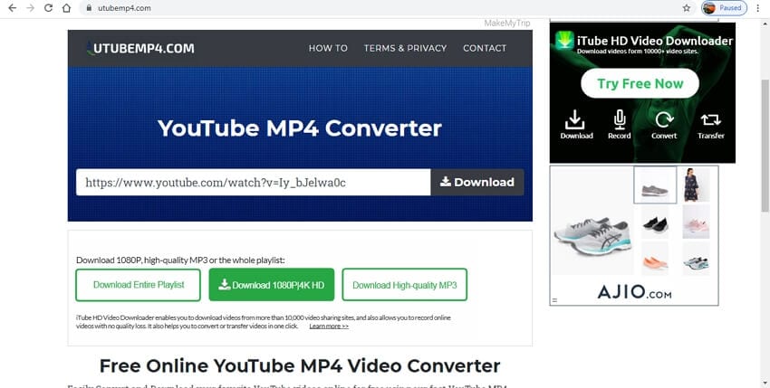 Kostenloser online Video zu MP4 HD Converter - HD Video Converter 