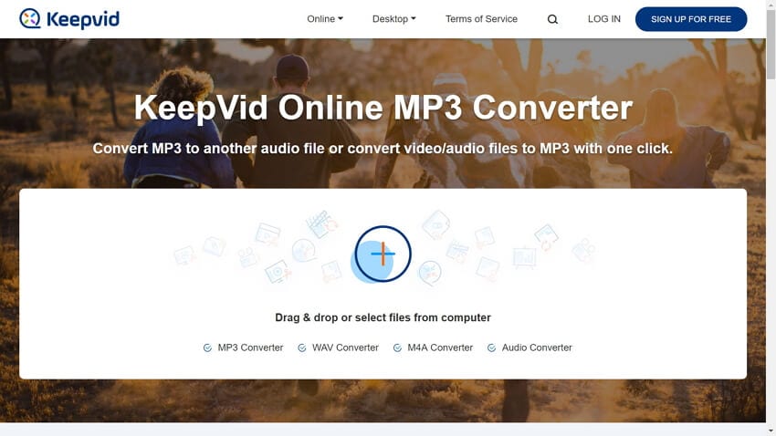 conversor de áudio online - KeepVid