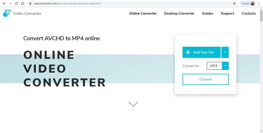 AVCHD to MP4 online - Video Converter