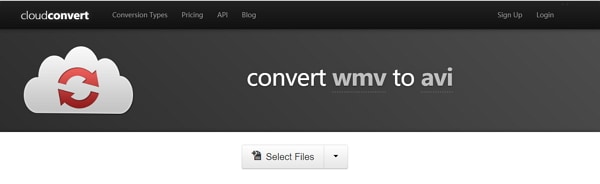 convert WMV to AVI online by Cloud Convert
