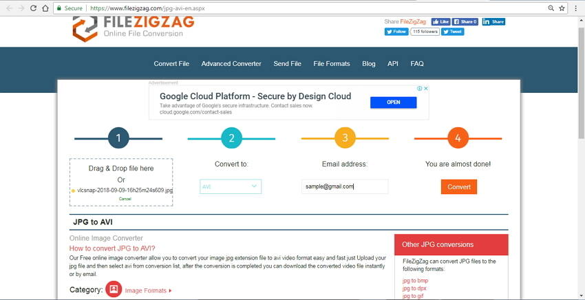 convertitore jpg ad avi online File ZigZag
