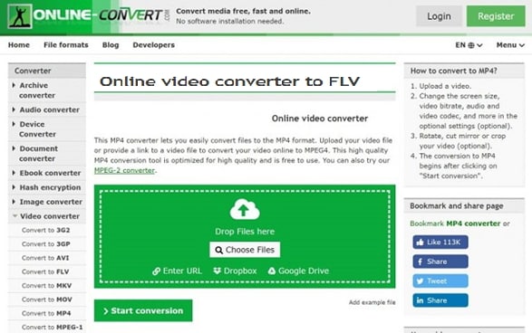 convert AVI to FLV by Online Video Converter to FLV