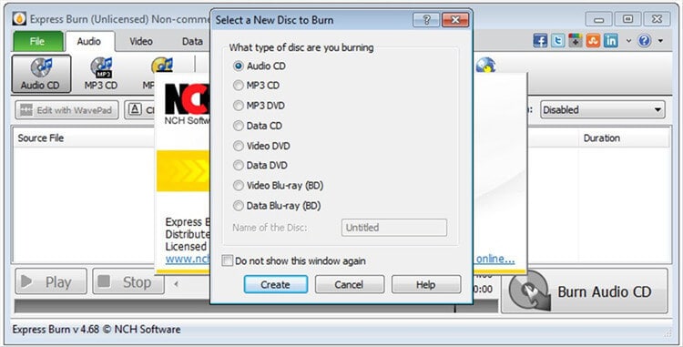 burn cd program with with ExpressBurn