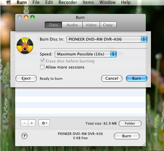 Herunterladen der CD Brennsoftware für Mac