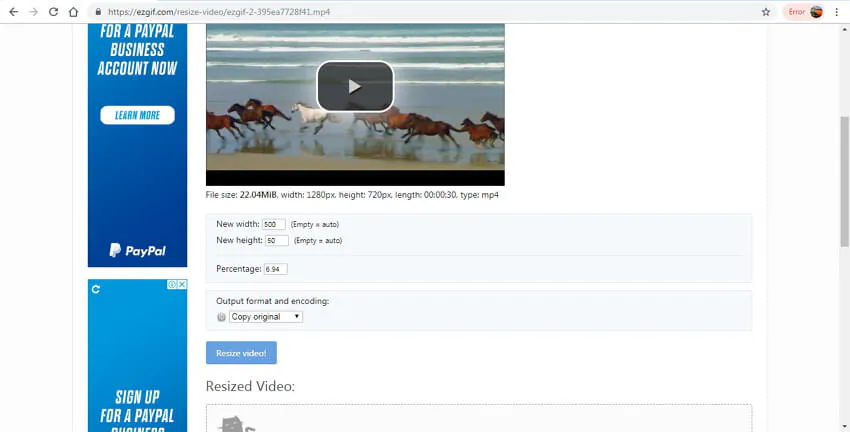 compress video online free - EZGIF