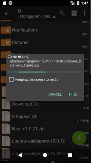compactar arquivo no Android - ZArchiver