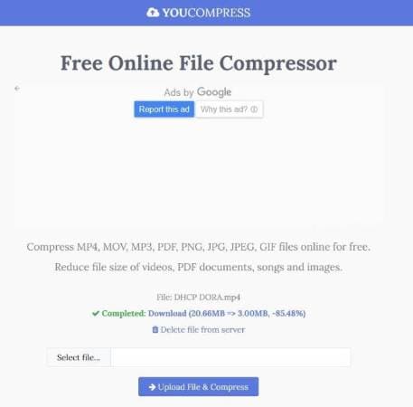 compress video online converter