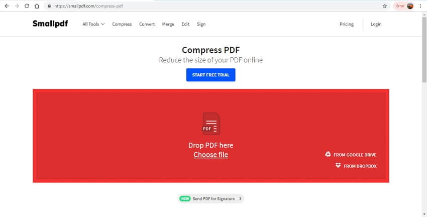 online document size reducer - smallpdf