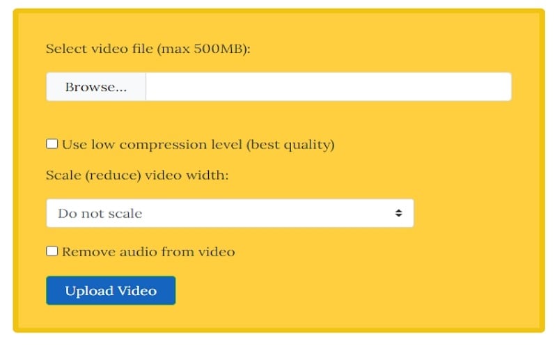 réduire la taille de la vidéo en ligne avec VideoSmaller
