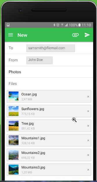 envoyer des fichiers volumineux Android - Filemail