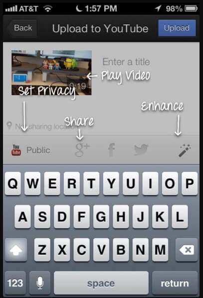 short videos on iPhone - YouTube Capture