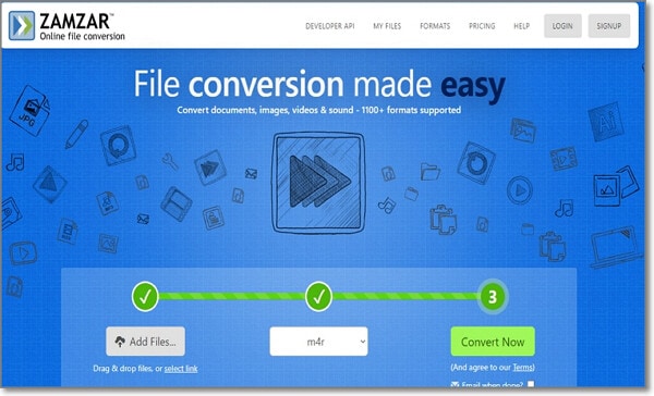 convert AMR to MP3 by Zamzar