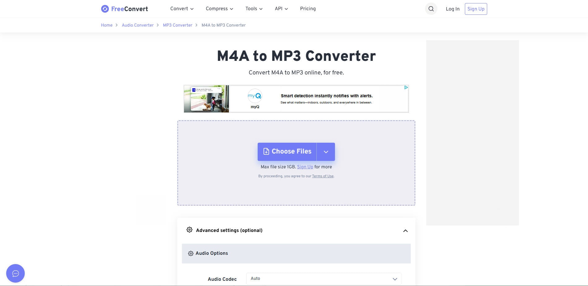 FreeConvert.com m4a to mp3