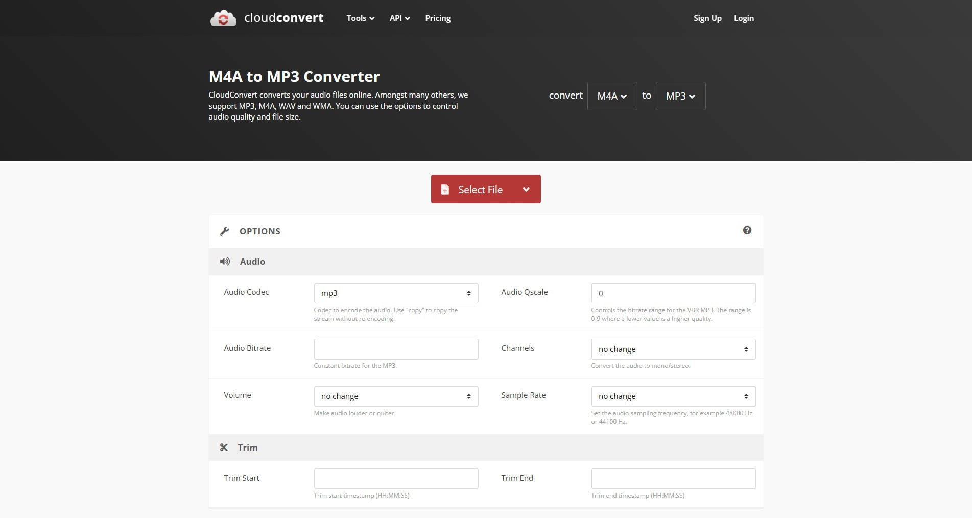 cloud convert m4a to mp3