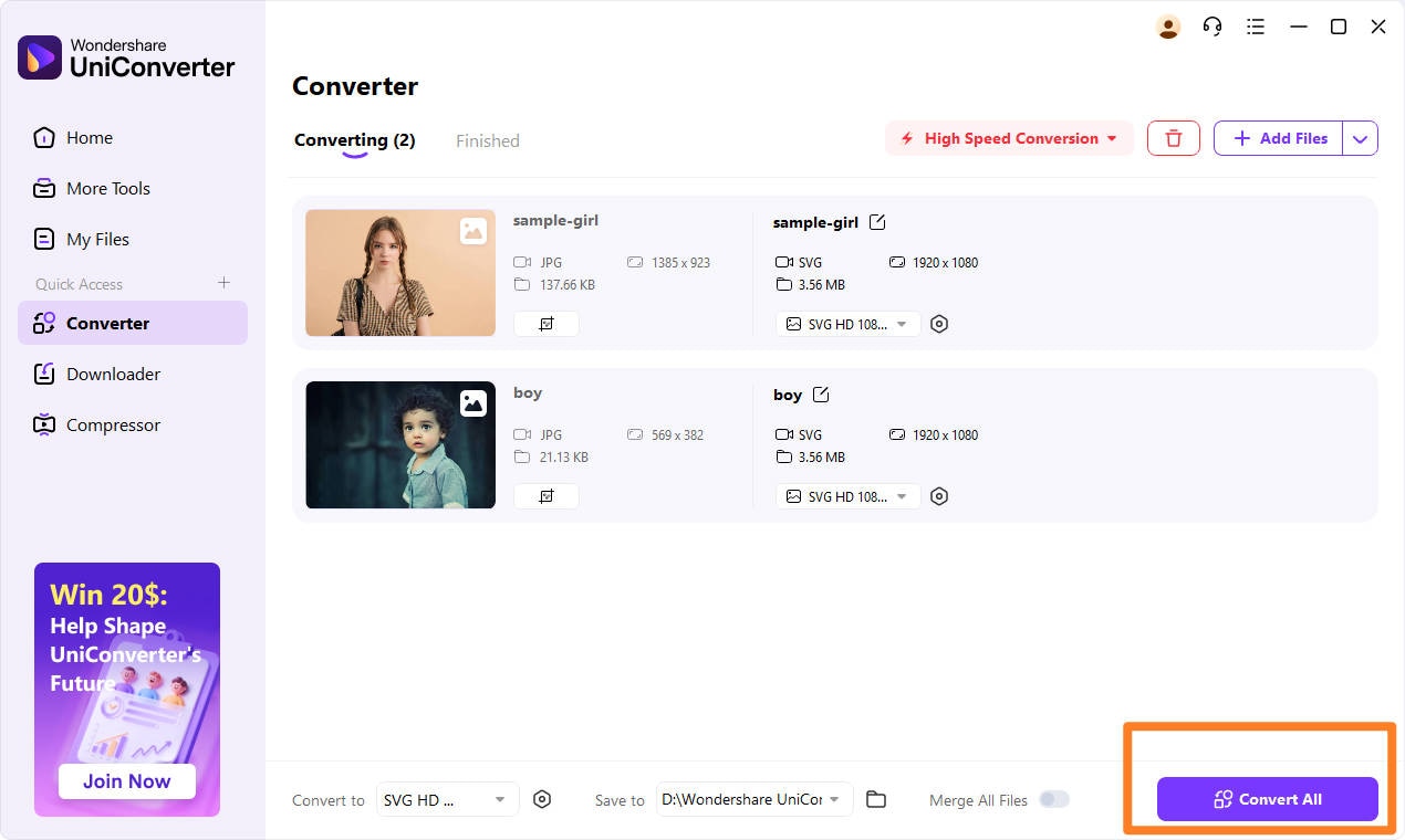 click as svg to export